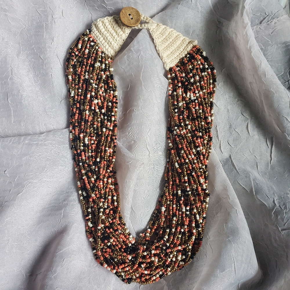 Boho multi strand sead beads necklace